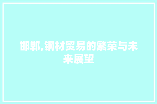 邯郸,钢材贸易的繁荣与未来展望