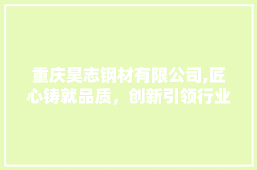 重庆昊志钢材有限公司,匠心铸就品质，创新引领行业
