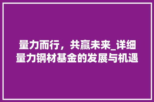 量力而行，共赢未来_详细量力钢材基金的发展与机遇