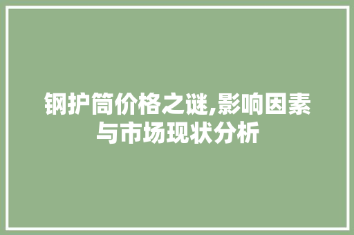 钢护筒价格之谜,影响因素与市场现状分析