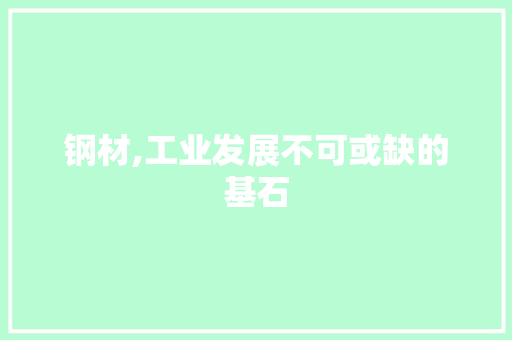 钢材,工业发展不可或缺的基石