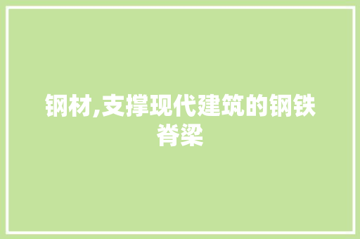 钢材,支撑现代建筑的钢铁脊梁