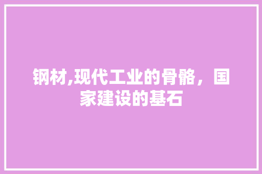 钢材,现代工业的骨骼，国家建设的基石