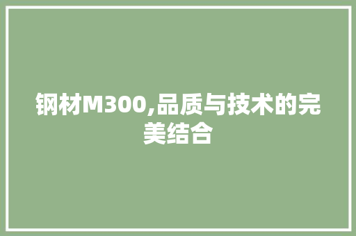 钢材M300,品质与技术的完美结合