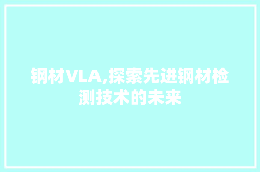 钢材VLA,探索先进钢材检测技术的未来
