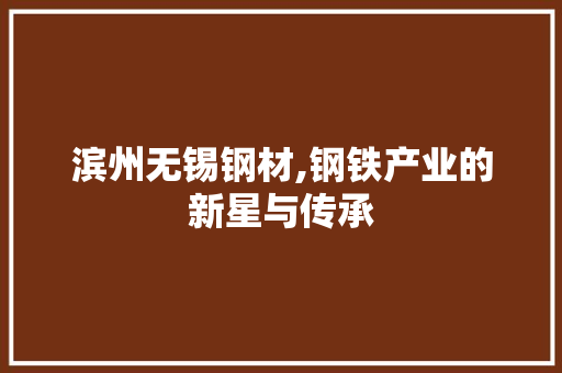 滨州无锡钢材,钢铁产业的新星与传承