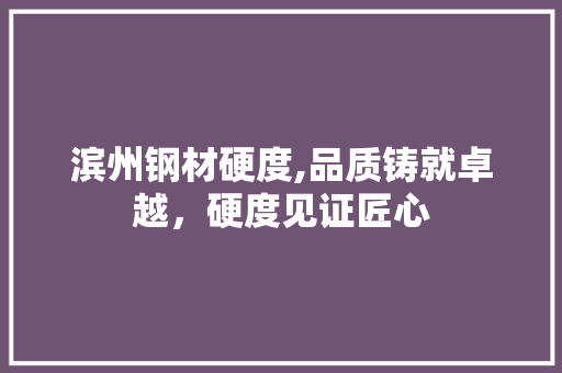 滨州钢材硬度,品质铸就卓越，硬度见证匠心 景观设计
