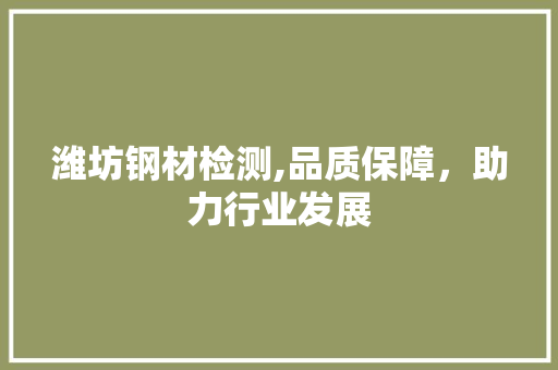 潍坊钢材检测,品质保障，助力行业发展