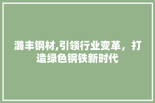 潞丰钢材,引领行业变革，打造绿色钢铁新时代