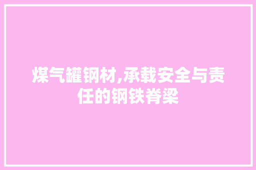 煤气罐钢材,承载安全与责任的钢铁脊梁