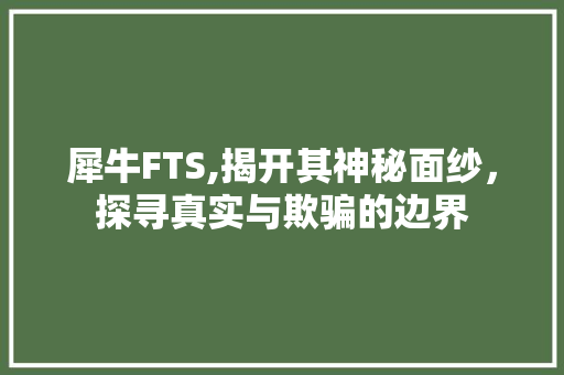 犀牛FTS,揭开其神秘面纱，探寻真实与欺骗的边界