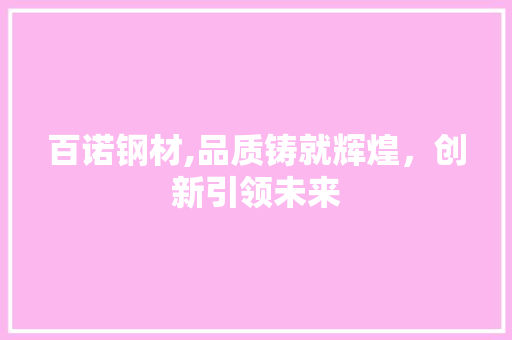 百诺钢材,品质铸就辉煌，创新引领未来 地面装修