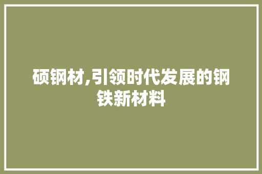 硕钢材,引领时代发展的钢铁新材料 地面装修