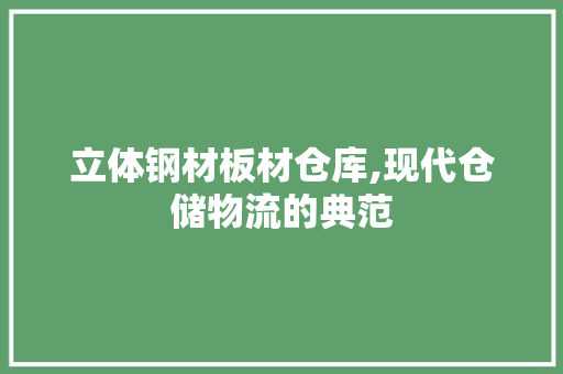 立体钢材板材仓库,现代仓储物流的典范