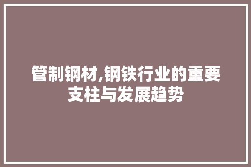 管制钢材,钢铁行业的重要支柱与发展趋势
