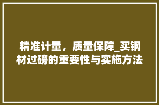 精准计量，质量保障_买钢材过磅的重要性与实施方法