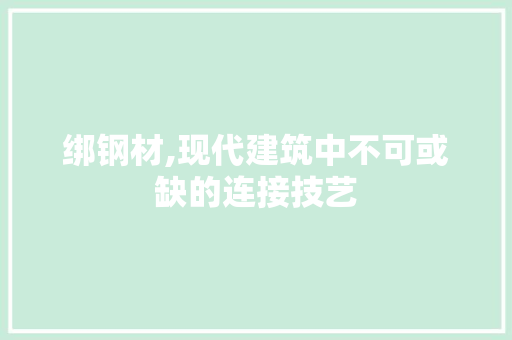绑钢材,现代建筑中不可或缺的连接技艺