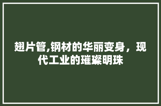 翅片管,钢材的华丽变身，现代工业的璀璨明珠