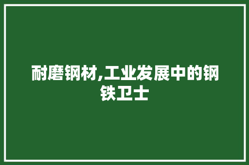 耐磨钢材,工业发展中的钢铁卫士