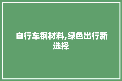 自行车钢材料,绿色出行新选择