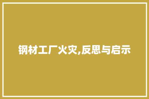 钢材工厂火灾,反思与启示