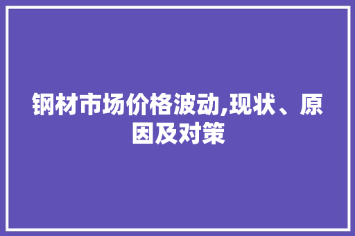 钢材市场价格波动,现状、原因及对策
