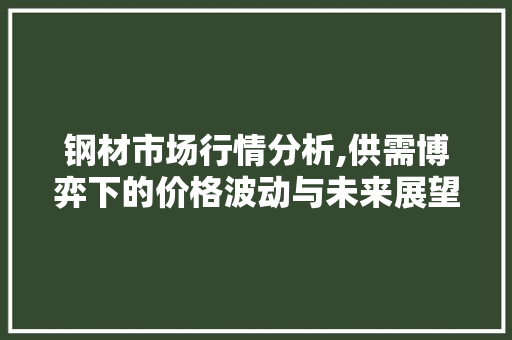 钢材市场行情分析,供需博弈下的价格波动与未来展望