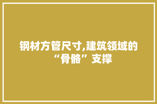 钢材方管尺寸,建筑领域的“骨骼”支撑