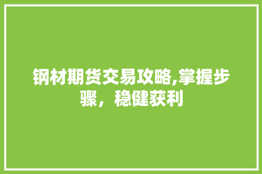 钢材期货交易攻略,掌握步骤，稳健获利