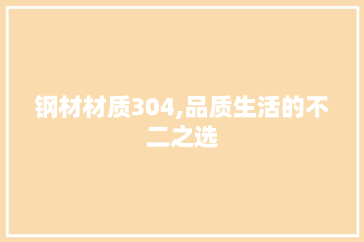 钢材材质304,品质生活的不二之选