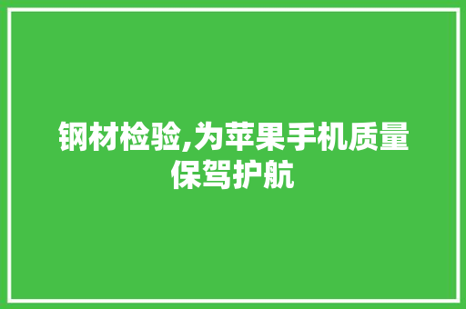 钢材检验,为苹果手机质量保驾护航