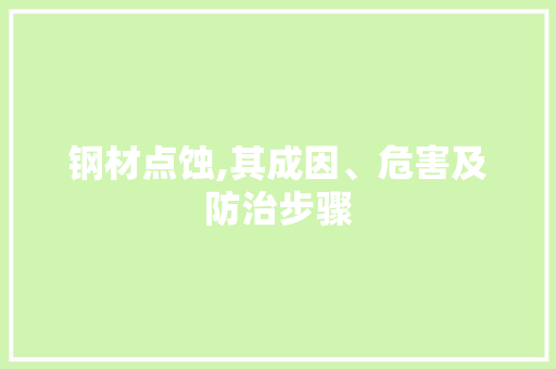 钢材点蚀,其成因、危害及防治步骤