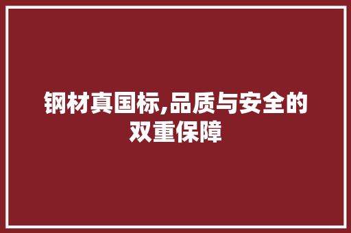 钢材真国标,品质与安全的双重保障