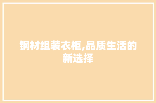 钢材组装衣柜,品质生活的新选择