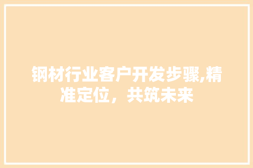 钢材行业客户开发步骤,精准定位，共筑未来