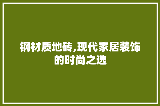 钢材质地砖,现代家居装饰的时尚之选
