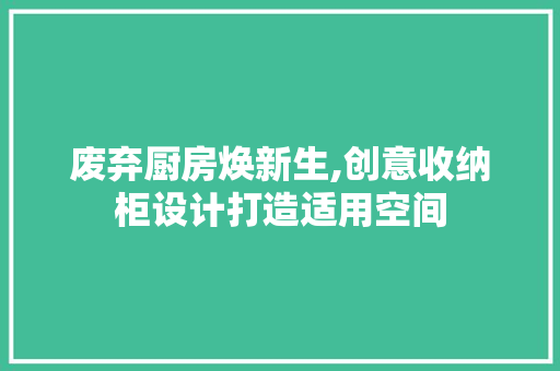 废弃厨房焕新生,创意收纳柜设计打造适用空间