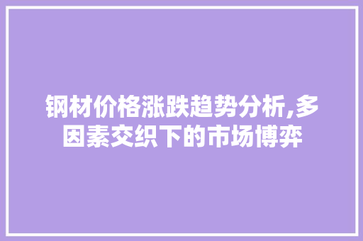 钢材价格涨跌趋势分析,多因素交织下的市场博弈