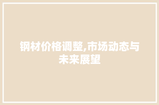 钢材价格调整,市场动态与未来展望