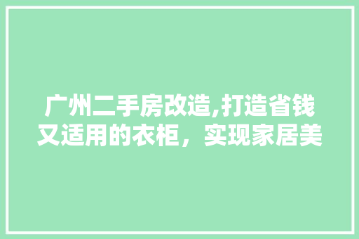 广州二手房改造,打造省钱又适用的衣柜，实现家居美观与适用兼顾
