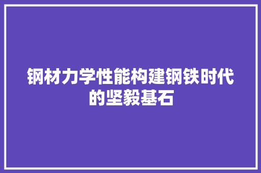 钢材力学性能构建钢铁时代的坚毅基石