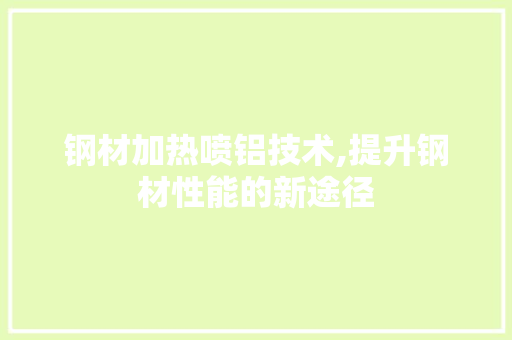 钢材加热喷铝技术,提升钢材性能的新途径
