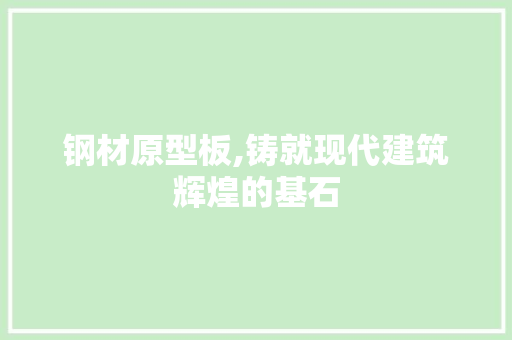 钢材原型板,铸就现代建筑辉煌的基石