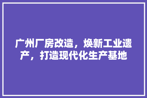 广州厂房改造，焕新工业遗产，打造现代化生产基地 地面装修
