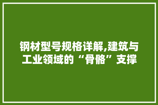 钢材型号规格详解,建筑与工业领域的“骨骼”支撑