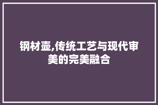 钢材壶,传统工艺与现代审美的完美融合