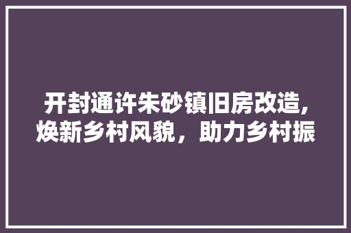 开封通许朱砂镇旧房改造,焕新乡村风貌，助力乡村振兴