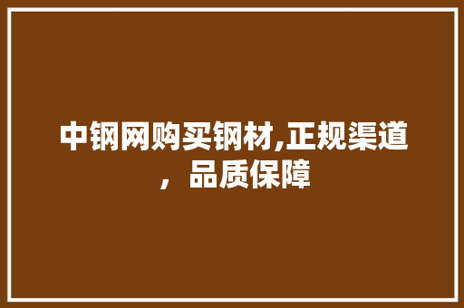 中钢网购买钢材,正规渠道，品质保障
