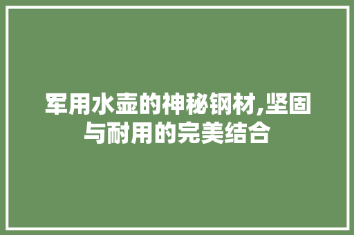 军用水壶的神秘钢材,坚固与耐用的完美结合