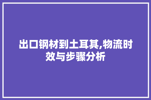 出口钢材到土耳其,物流时效与步骤分析